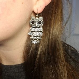 Large Owl Earrings